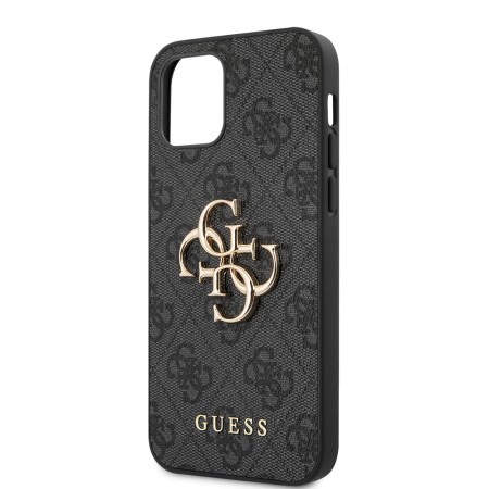 Husa pentru iPhone 12 / iPhone 12 Pro - Guess Hardcase 4G Big Metal Logo ( GUHCP12M4GMGGR) - Grey