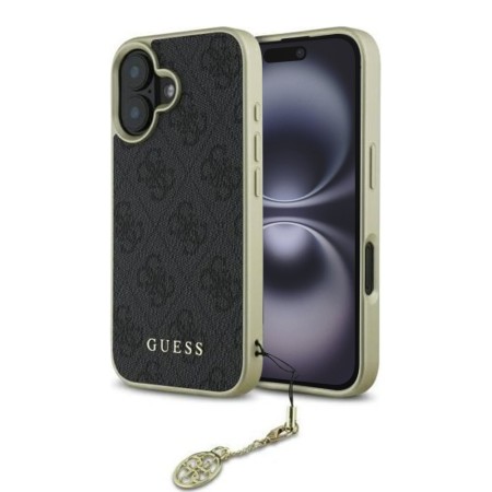 Husa pentru iPhone 16 Plus - Guess Hardcase 4G Charms Collection (GUHCP16MGF4GGR) - Black