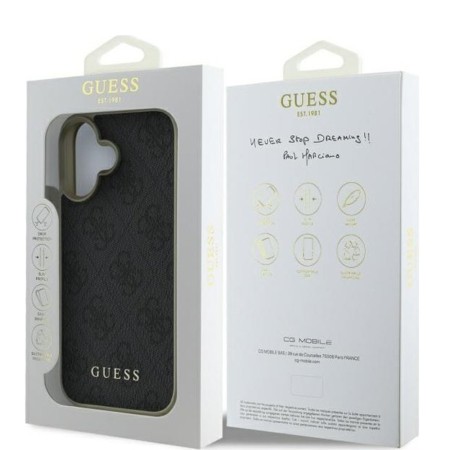 Husa pentru iPhone 16 Plus - Guess Hardcase 4G Charms Collection (GUHCP16MGF4GGR) - Black