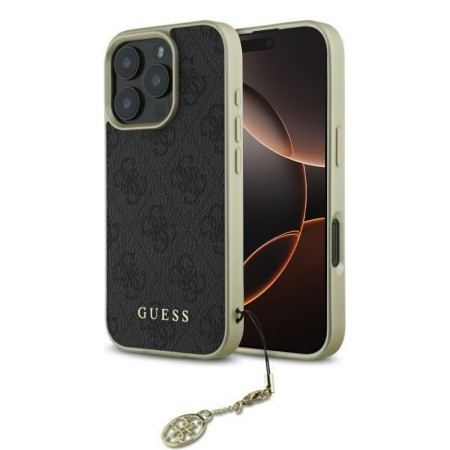 Husa pentru iPhone 16 Pro - Guess Hardcase 4G Charms Collection (GUHCP16LGF4GGR) - Black