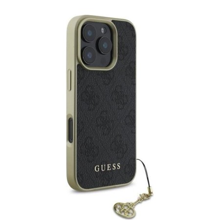 Husa pentru iPhone 16 Pro - Guess Hardcase 4G Charms Collection (GUHCP16LGF4GGR) - Black