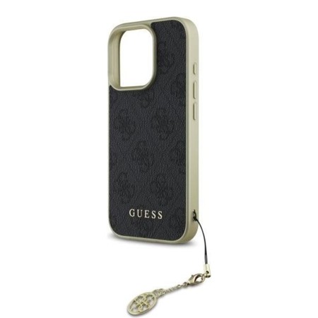 Husa pentru iPhone 16 Pro - Guess Hardcase 4G Charms Collection (GUHCP16LGF4GGR) - Black