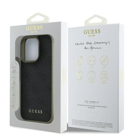 Husa pentru iPhone 16 Pro - Guess Hardcase 4G Charms Collection (GUHCP16LGF4GGR) - Black