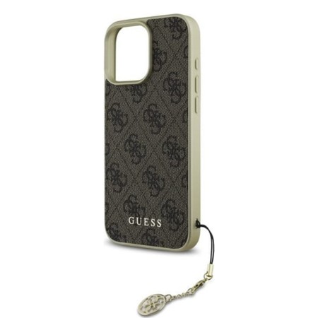 Husa pentru iPhone 16 Pro - Guess Hardcase 4G Charms Collection (GUHCP16LGF4GBR) - Brown