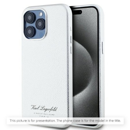 Husa iPhone 16 - Karl Lagerfeld Hardcase Leather Hotel (KLHCP16SPGWCMKHG) - Grey RSG