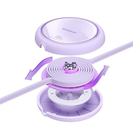 Cablu de Date Type-C la Type-C, 100W, 1m - Baseus Free2Draw Mini (P10364500511-00) - Nebula Purple