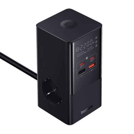 Statie de Incarcare 2xUSB, 2xType-C, Shuko, Fast Charging 100W, 1.5m - Baseus (E00023609113-00) - Black