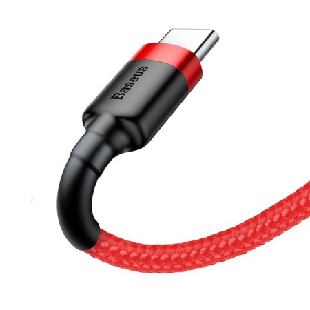 Cablu USB la Type-C, 2A, 3m - Baseus Cafule (CATKLF-U09) - Red