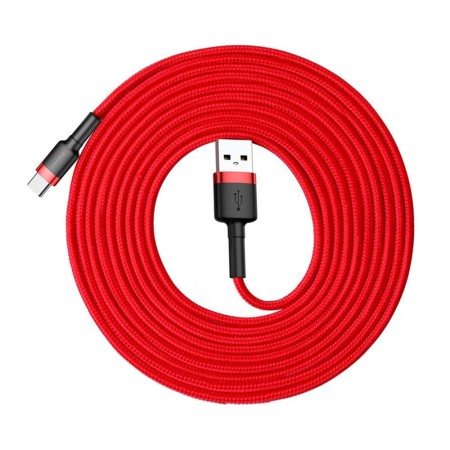 Cablu USB la Type-C, 2A, 3m - Baseus Cafule (CATKLF-U09) - Red