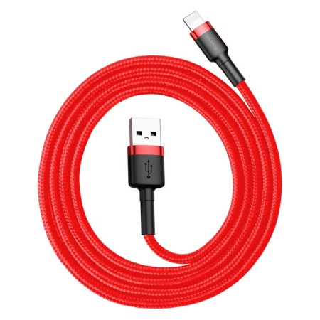 Cablu USB to Lightning, 2.4A, 480Mbps, 1m - Baseus Cafule (CALKLF-B09) - Red