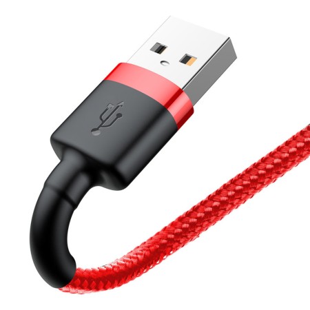 Cablu USB to Lightning, 2.4A, 480Mbps, 1m - Baseus Cafule (CALKLF-B09) - Red