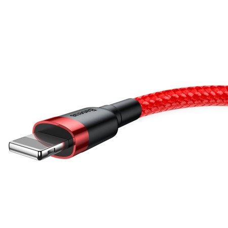 Cablu USB to Lightning, 2.4A, 480Mbps, 1m - Baseus Cafule (CALKLF-B09) - Red