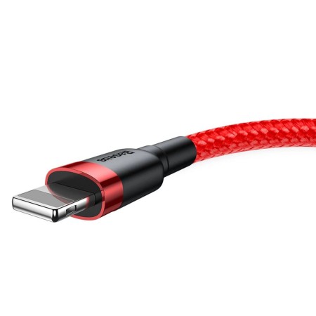 Cablu USB la Lightning, Fast Charging, Q.C.3.0, 2.4A, 0.5m - Baseus Cafule (CALKLF-A09) - Red