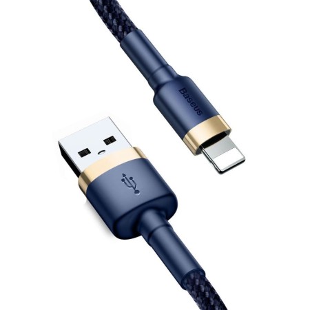 Cablu USB la Lightning, QC3.0, 1.5A, 2m - Baseus (CALKLF-CV3) - Blue / Gold