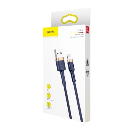 Cablu USB la Lightning, QC3.0, 1.5A, 2m - Baseus (CALKLF-CV3) - Blue / Gold