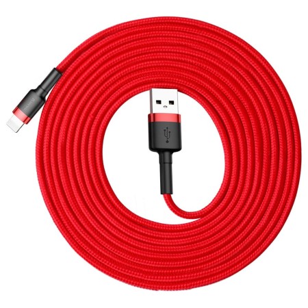 Cablu USB la Lightning, QC3.0, 2A, 3m - Baseus Cafule (CALKLF-R09) - Red