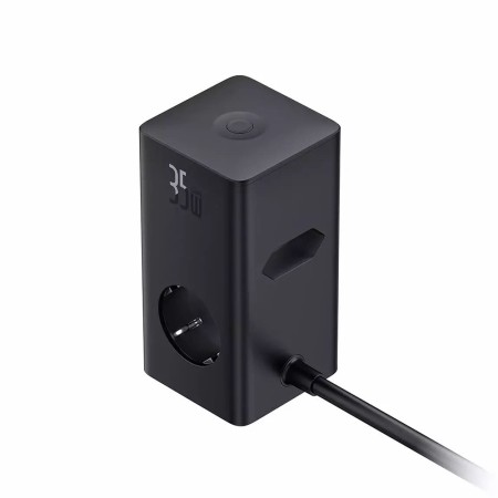 Statie de Incarcare 2xUSB, 2xType-C, 3xShuko, Fast Charging 35W, 1.5m - Baseus (E00023606113-00) - Cluster Black