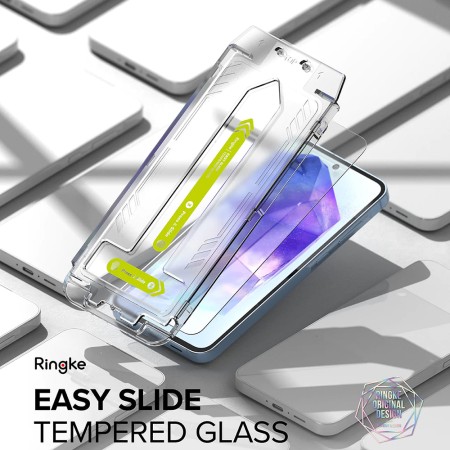 Folie pentru Samsung Galaxy A55 5G (set 2) - Ringke Easy Slide Tempered Glass - Clear