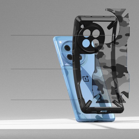 Husa pentru OnePlus 12R - Ringke Fusion X - Camo Black