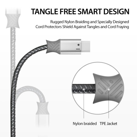 Cablu de Date USB la Type-C 20cm - Ringke - Gray