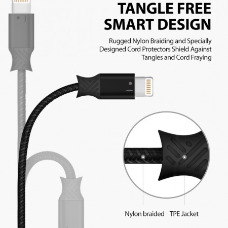 Cablu de Date USB la Ligntning 1.2mm - Ringke - Black