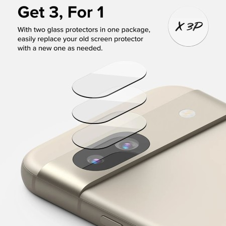 Folie Camera pentru Google Pixel 8a (set 3) - Ringke Camera Protector Glass - Clear