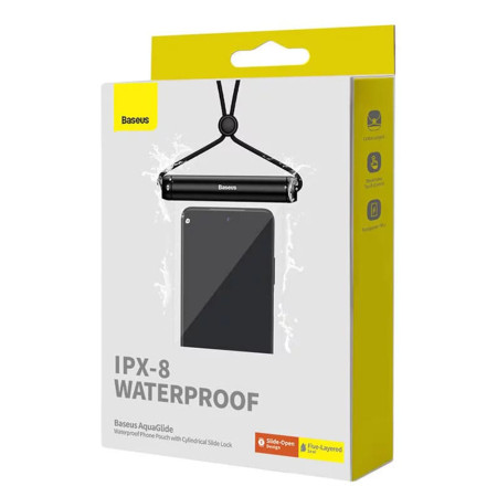 Husa Waterproof IPX8 pentru Telefon 7.2, Baseus, Black