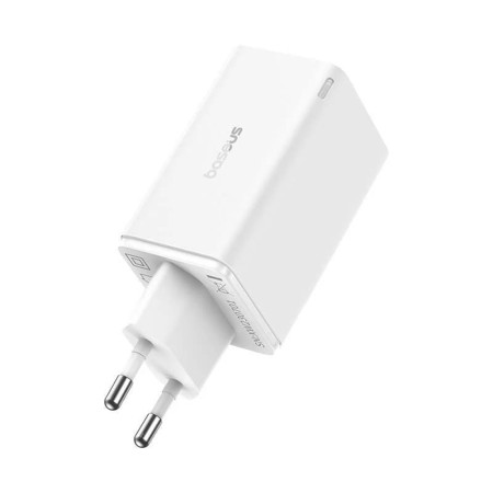 Incarcator pentru Priza 2x USB, 2x Type-C, 65W + Cablu Type-C la Type-C - Baseus (P10162701213-00) - White