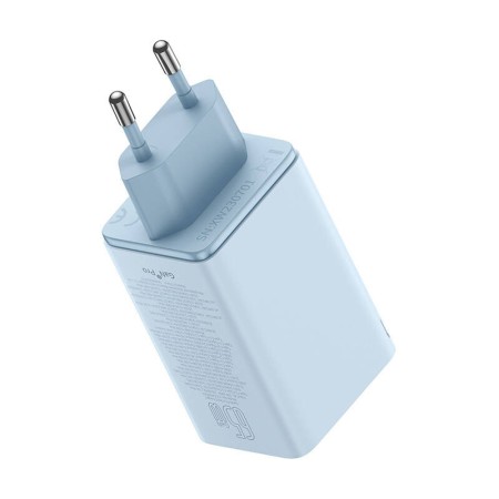 Incarcator pentru Priza 2x USB, 2x Type-C, 65W + Cablu Type-C la Type-C - Baseus (P10162701313-00) - Blue