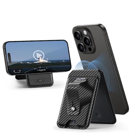 Portofel pentru Telefon cu Functie de Suport Birou - ESR - Carbon Fiber