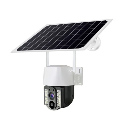 Camera de Supraveghere Exterior, cu Alarma, Panou Solar, 1080p, Waterproof - Techsuit (VC3-4G) - White