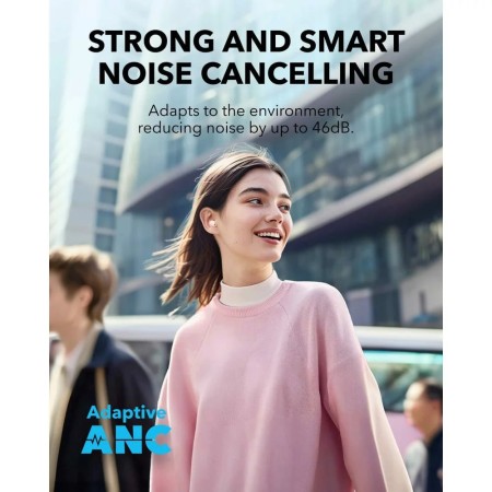 Casti Fara Fir Bluetooth 5.4, Noise Cancelling, IP54, cu Microfon - Anker SoundCore A30i (A3958G51) - Pink