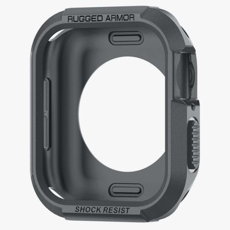 Husa pentru Apple Watch 4 / 5 / 6 / SE / SE 2 / 7 / 8 / 9 (44mm/45mm) - Spigen Rugged Armor - Dark Grey