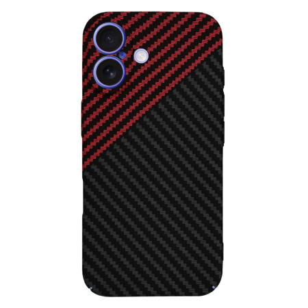 Husa pentru iPhone 16 - Premium CarbonFiber - Red Vortex