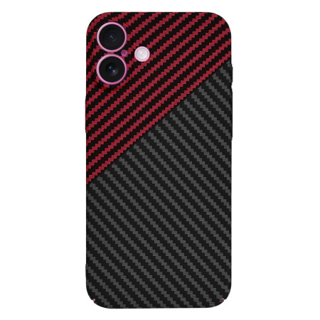 Husa pentru iPhone 16 Plus - Premium CarbonFiber - Red Vortex