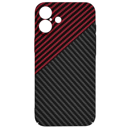 Husa pentru iPhone 16 Plus - Premium CarbonFiber - Red Vortex