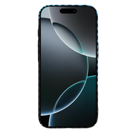 Husa Slim Carbon pentru iPhone 16 Pro - Protectie Premium FiberShell, Blue Pulse