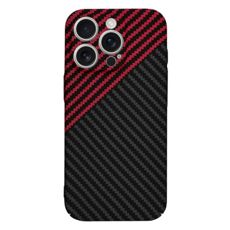 Husa Slim Carbon pentru iPhone 16 Pro - Protectie Premium FiberShell, Red Vortex