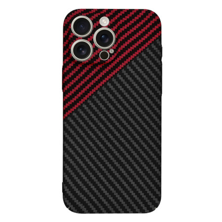 Husa Slim Carbon pentru iPhone 16 Pro Max - Protectie Premium FiberShell, Red Vortex