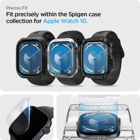 Folie pentru Apple Watch 10 46mm (set 2) - Spigen Elite Shield EZ Fit - Clear