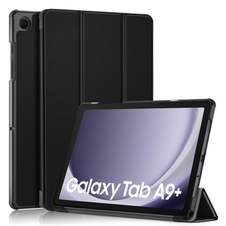 Husa tableta compatibila Samsung Galaxy Tab A9 Plus, FoldPro cu Microfibra, Auto Sleep/Wake, Black