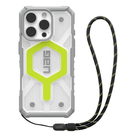 Husa pentru iPhone 16 Pro - UAG Pathfinder Clear Magsafe - Active Neon Lanyard