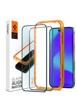 Folie pentru iPhone 14 Pro, Spigen Glas.TR Align Master, Black