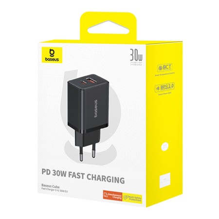 Incarcator USB, Type-C, Fast Charge 30W - Baseus (P10111404113-00) - Cluster Black