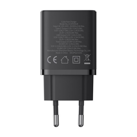 Incarcator USB, Type-C, Fast Charge 30W - Baseus (P10111404113-00) - Cluster Black