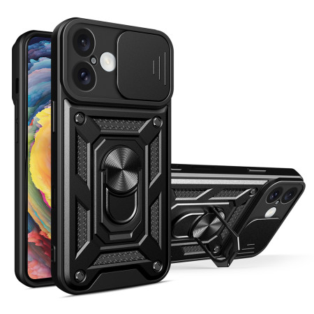 Husa pentru iPhone 16, Slide si Snap, CamShield, Black