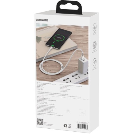 Cablu de Date USB la Type-C 66W, 2m - Baseus Cafule (CAKF000202) - White