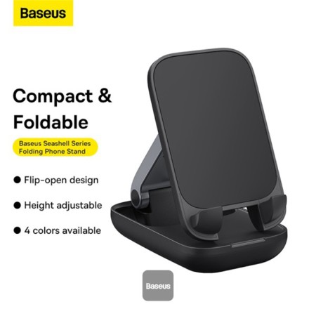 Suport pentru Telefon, Ajustabil si Pliabil- Baseus Seashell Series (B10551500111-00) - Cluster Black