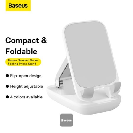 Suport pentru Telefon, Ajustabil si Pliabil- Baseus Seashell Series (B10551500211-00) - Moon White