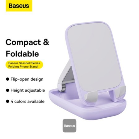 Suport pentru Telefon cu Oglinda, Ajustabil si Pliabil- Baseus Seashell Series (B10551501511-00) - Nebula Purple